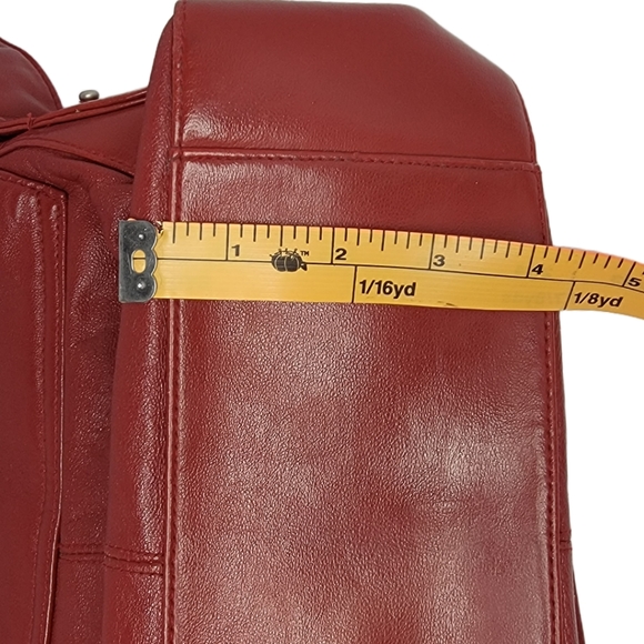 KENNETH COLE REACTION | Genuine Leather Red Shoulder Bag Purse - Picture 5 of 10